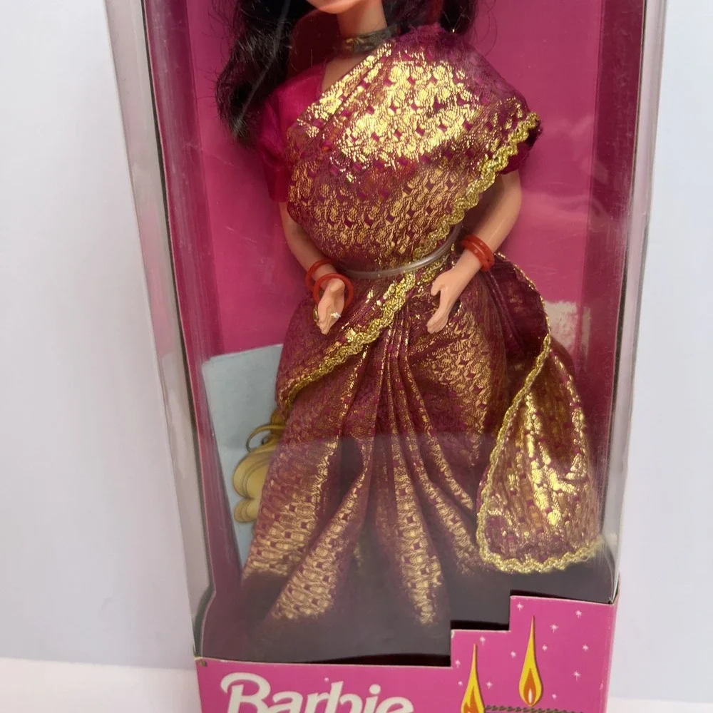 1993 Barbie in India Purple Gold Sari Mattel India NIB Vintage Box Damage